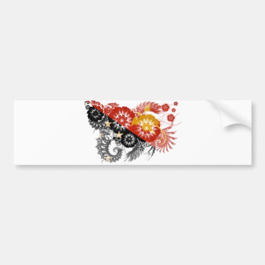 パプアニューギニアの旗 バンパーステッカー (正面)