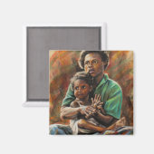 パプアニューギニアの母と娘 マグネット (正面/裏面)