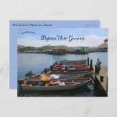 パプアニューギニアの魚市場 ポストカード (正面/裏面)