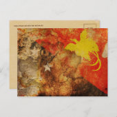 パプアニューギニアグランジ国旗のはがき ポストカード (正面/裏面)