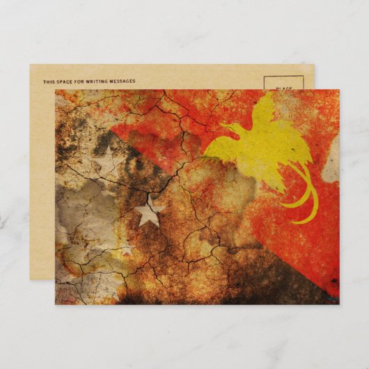 パプアニューギニアグランジ国旗のはがき ポストカード (正面/裏面)