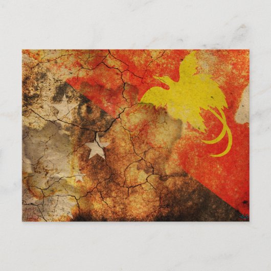 パプアニューギニアグランジ国旗のはがき ポストカード (正面)