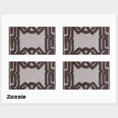 パプアニューギニアタパ布 長方形シール (シート)