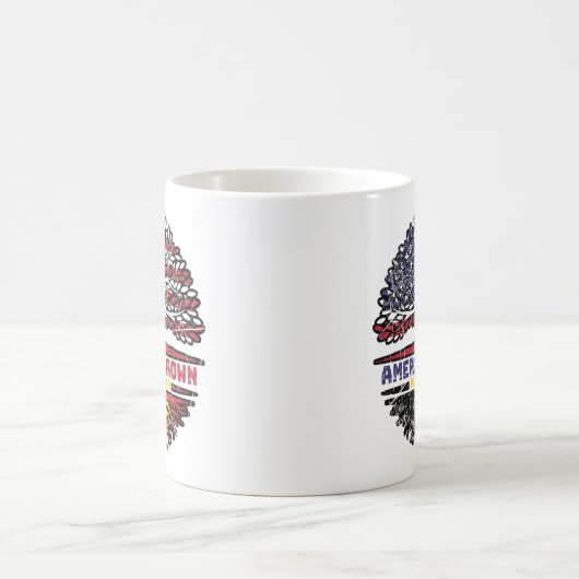 パプアニューギニアパプアンアメリカ合衆国の木の根 コーヒーマグカップ (中央)