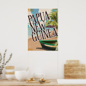 パプアニューギニアヴィンテージ旅行ポスターアート。 ポスター (キッチン)