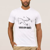 パプアニューギニア国地図アウトライン図形の国 Tシャツ (正面)
