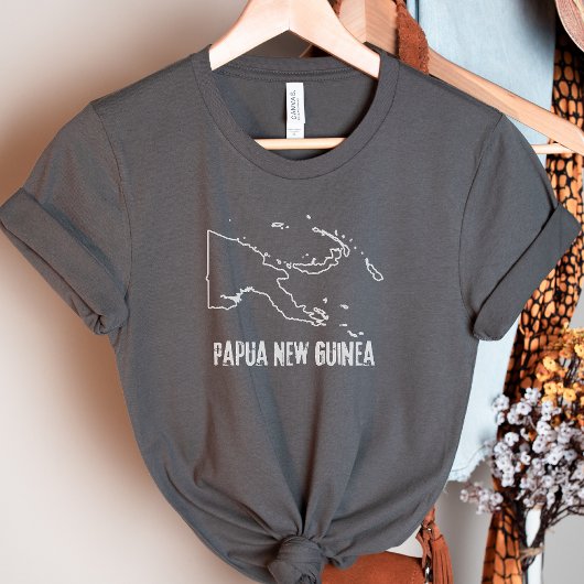 パプアニューギニア国地図アウトライン図形の国 Tシャツ