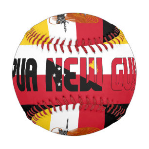 パプアニューギニア国旗とコート・オブ・アームズ 野球ボール