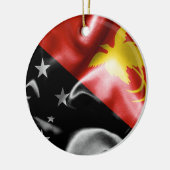 パプアニューギニア国旗のクリスマス飾り セラミックオーナメント (左)