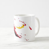 パプアニューギニア国旗の地図 コーヒーマグカップ (正面右)