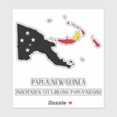 パプアニューギニア国旗の地図 シール (シート)