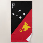 パプアニューギニア国旗の壮麗な愛国心 ビーチタオル (正面)
