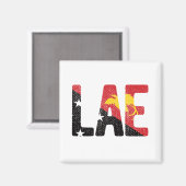 パプアニューギニア国旗を掲げる マグネット (正面/裏面)