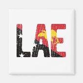 パプアニューギニア国旗を掲げる マグネット (正面)