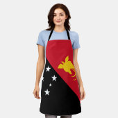 パプアニューギニア国旗 エプロン (着用した状態)