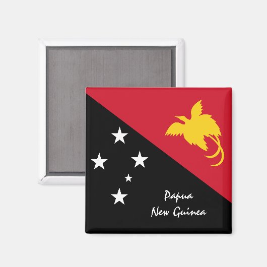 パプアニューギニア国旗&オセアニアの休日/スポーツファン マグネット (正面/裏面)