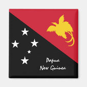 パプアニューギニア国旗&オセアニアの休日/スポーツファン マグネット (正面)