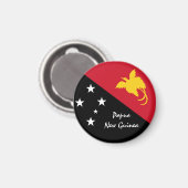 パプアニューギニア国旗&オセアニアの旅行/スポーツファン マグネット (正面/裏面)