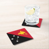 パプアニューギニア国旗 スクエアペーパーコースター (インサイチュ)