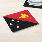 パプアニューギニア国旗 スクエアペーパーコースター (アングル)