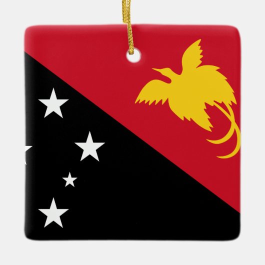 パプアニューギニア国旗 セラミックオーナメント (正面)