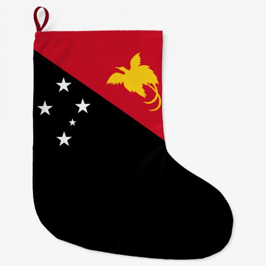 パプアニューギニア国旗 ラージクリスマスストッキング (正面)