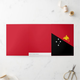 パプアニューギニア国旗 三つ折りカード