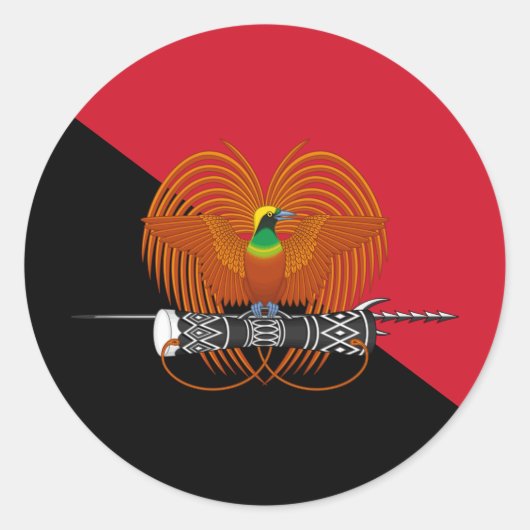 パプアニューギニア国旗・国章 ラウンドシール (正面)