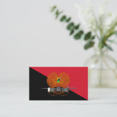 パプアニューギニア国旗・国章 名刺 (スタンド正面)