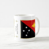 パプアニューギニア国旗+地図マグカップ コーヒーマグカップ (正面右)