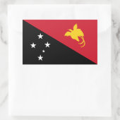 パプアニューギニア国旗 長方形シール (バッグ)