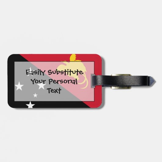 パプアニューギニア簡単ID個人国旗 ラゲッジタグ (裏面横)