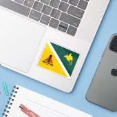 パプアニューギニア・チワカ州旗 シール (ノートパソコンとiPhone)