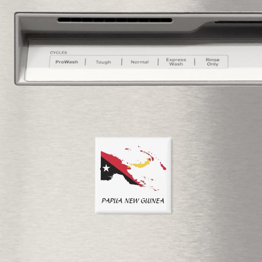 パプアニューグイン国旗の地図 マグネット (インサイチュ (食洗機))