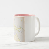 パプア図解入りの、写真付きのニューギニアの地図 ツートーンマグカップ (正面右)