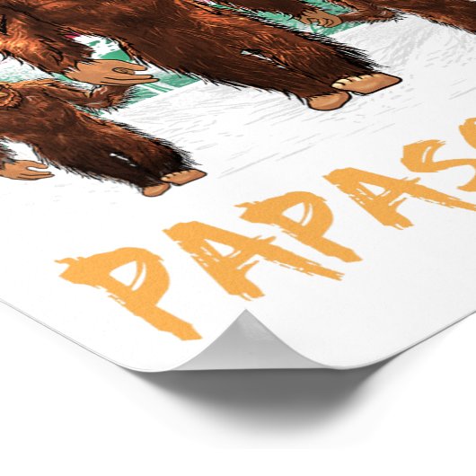 パプスクアッチレトロビグフットパパサスカッチイエティファス ポスター (角)