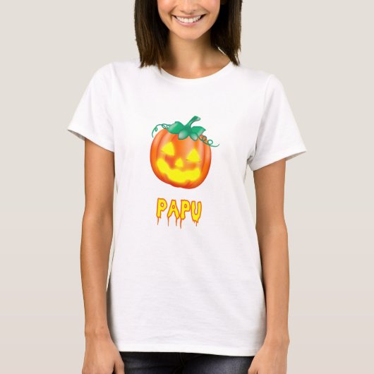 パプハロウィーンファミリーハロウィーンのカボチャのちょうちんパンプキン Tシャツ (正面)