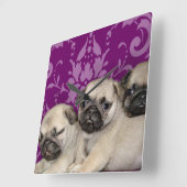 パプパイ犬の四角い壁の時計 スクエア壁時計 (傾斜)