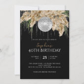 パプマスグラスディスコボールニーエイジボホ誕生日 招待状 (正面)