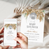 パプマスグラスディスコボールボホベビーシャワー 招待状