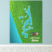 パプラトビア湖の地図 キャンバスプリント (インサイチュ (ウッドフロア))