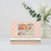 パプリオンピンク/グリーン・出産発表 案内ポストカード (スタンド正面)