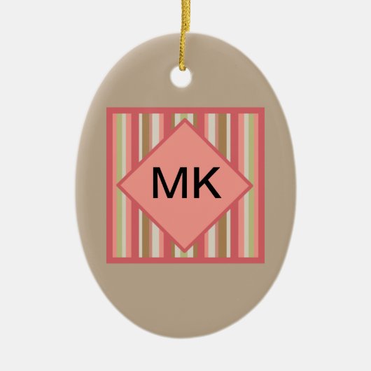 パプリカのストライプパターン セラミックオーナメント (正面)