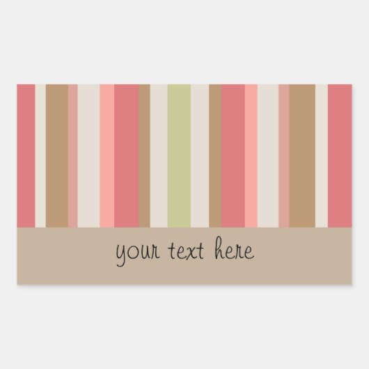 パプリカのストライプパターン 長方形シール (正面)