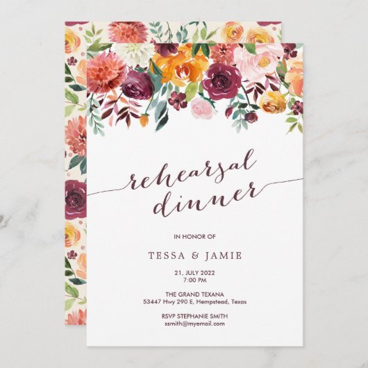 パプリカフローラリハーサルディナー招待状 招待状 (正面/裏面)