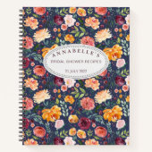 パプリカブルゴーニュフローラブライダルシャワーレシピ本 ノートブック (正面)
