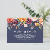 パプリカ バーガンディ フローラル ウェディング 詳細カード エンクロージャーカード (スタンド正面)