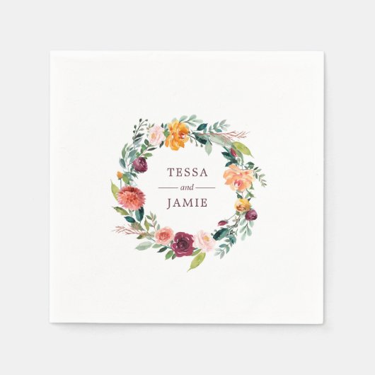 パプリカ バーガンディ フローラ 個人用ナプキン スタンダードカクテルナプキン (正面)