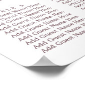 パプリカ・ブルゴーニュ結婚フローラの座席表 ポスター (角)