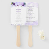 パプルアンドシルバーエレガントフローラ結婚式 プログラム ハンドファン (正面&裏面)